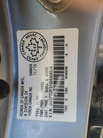 2016 HONDA CIVIC LX 2HGFC2F51GH004954