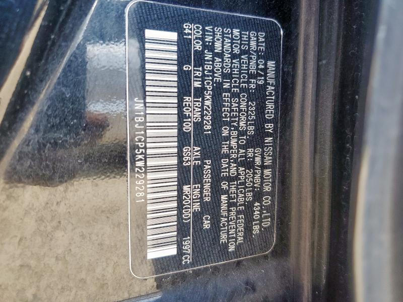 2019 NISSAN ROGUE SPOR JN1BJ1CP5KW229281