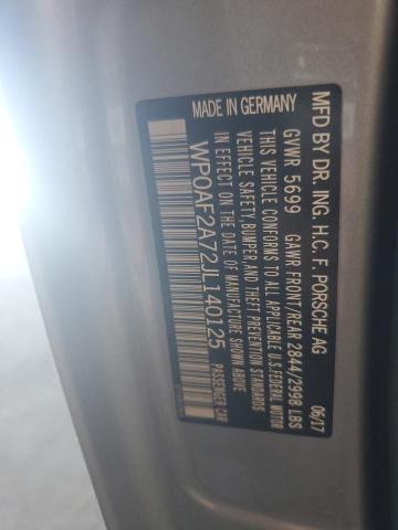 2018 PORSCHE PANAMERA T - WP0AF2A72JL140125