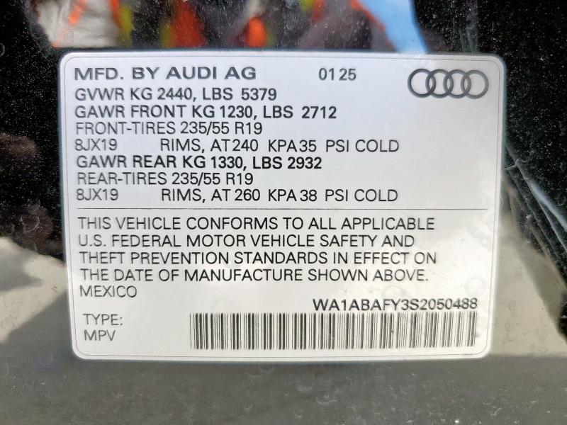 2025 AUDI Q5 PREMIUM WA1ABAFY3S2050488