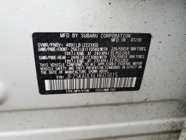 2020 SUBARU FORESTER L JF2SKAUC6LH603815