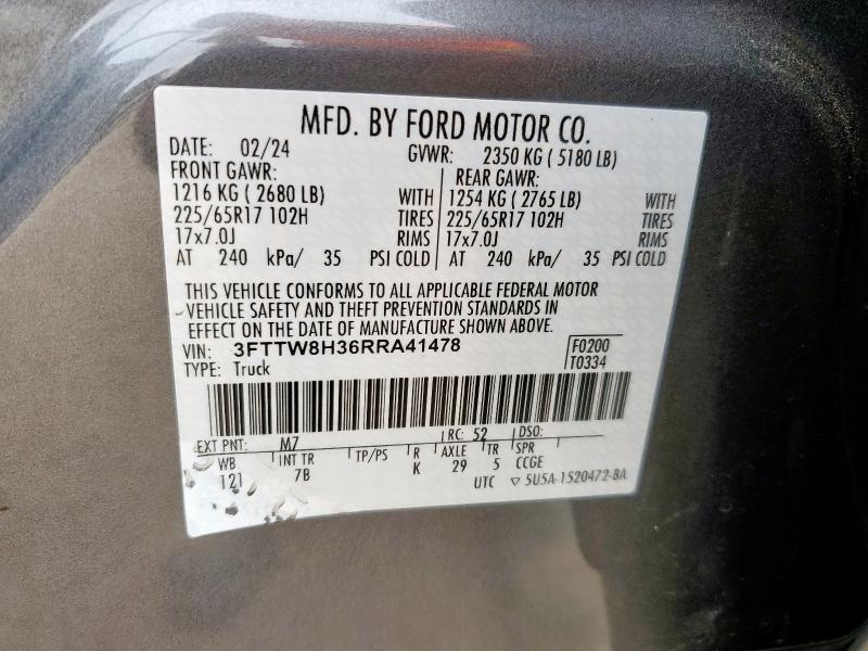 2024 FORD MAVERICK X 3FTTW8H36RRA41478