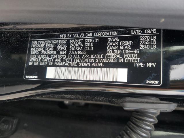 2016 VOLVO XC60 T5 PR YV4612RK1G2819957