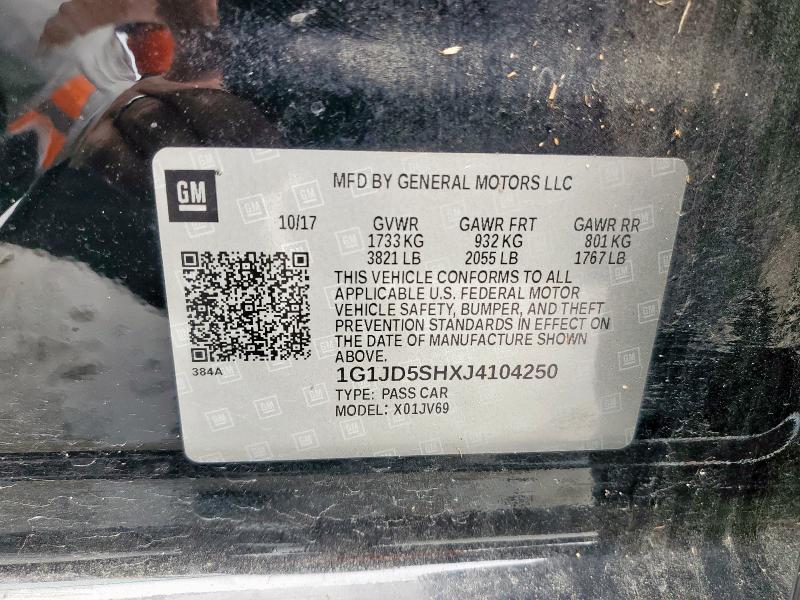 2018 CHEVROLET SONIC LT 1G1JD5SHXJ4104250