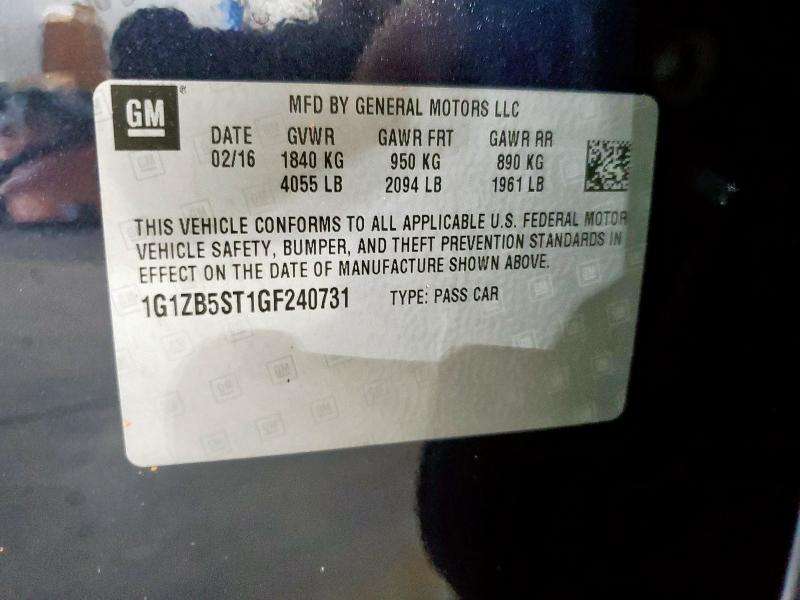 2016 CHEVROLET MALIBU LS 1G1ZB5ST1GF240731