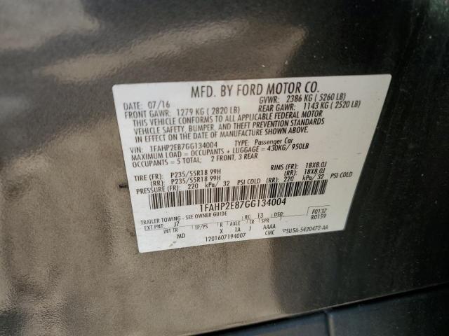 2016 FORD TAURUS SEL 1FAHP2E87GG134004
