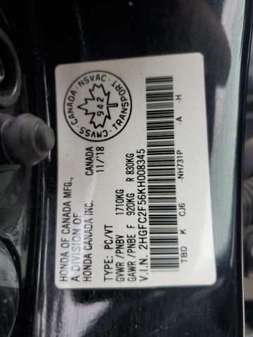 2019 HONDA CIVIC LX 2HGFC2F56KH008345