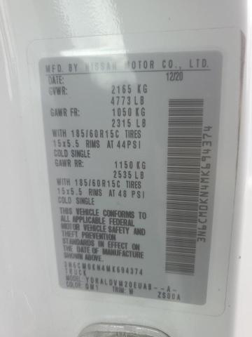 2021 NISSAN NV200 2.5S 3N6CM0KN4MK694374