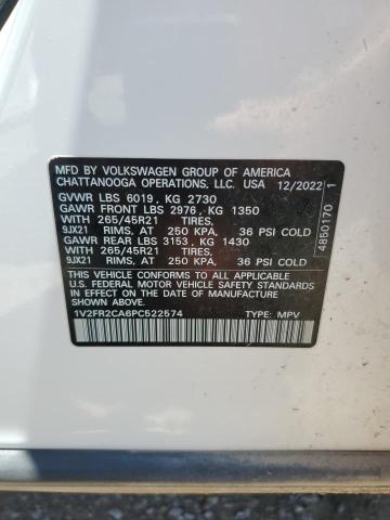 2023 VOLKSWAGEN ATLAS SEL 1V2FR2CA6PC522574