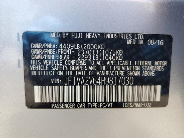 2017 SUBARU WRX STI JF1VA2V64H9817030