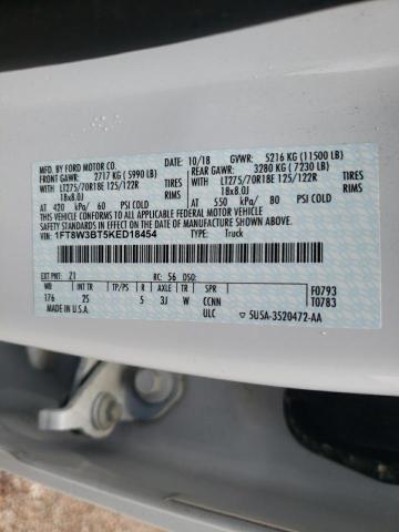2019 FORD F350 SUPER - 1FT8W3BT5KED18454