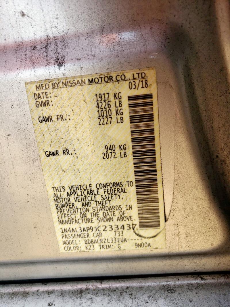 2018 NISSAN ALTIMA 2.5 1N4AL3AP9JC233437