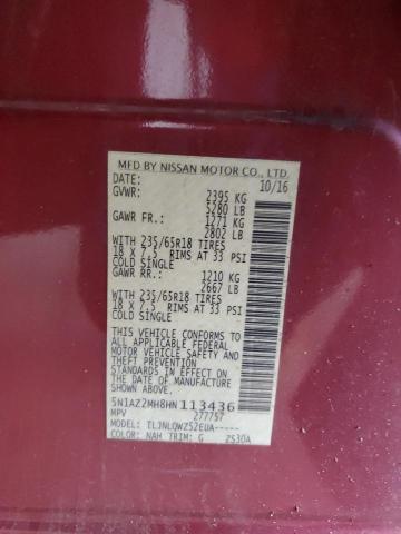 2017 NISSAN MURANO S 5N1AZ2MH8HN113436