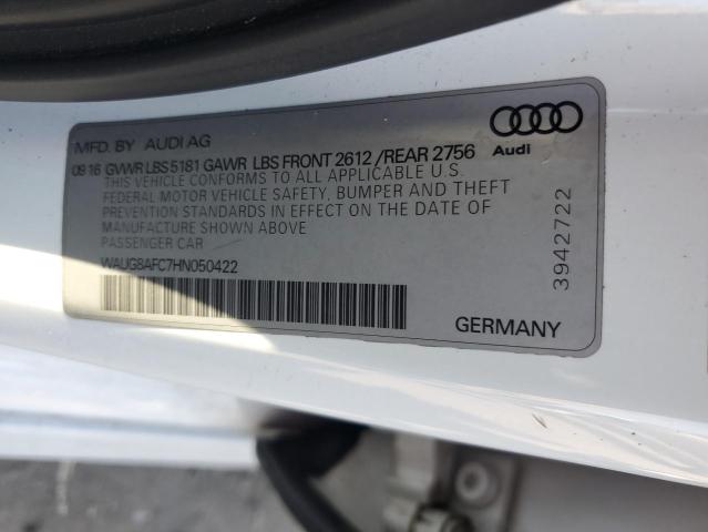 2017 AUDI A6 PREMIUM WAUG8AFC7HN050422