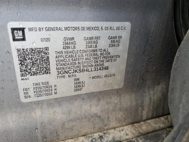 2020 CHEVROLET TRAX LS 3GNCJKSB4LL314348