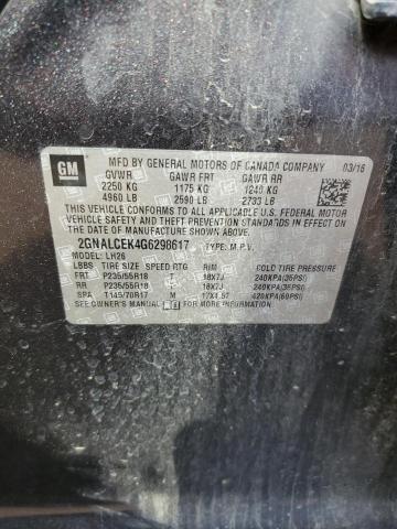 2016 CHEVROLET EQUINOX LT - 2GNALCEK4G6298617