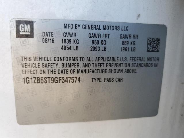 2016 CHEVROLET MALIBU LS 1G1ZB5ST9GF347574