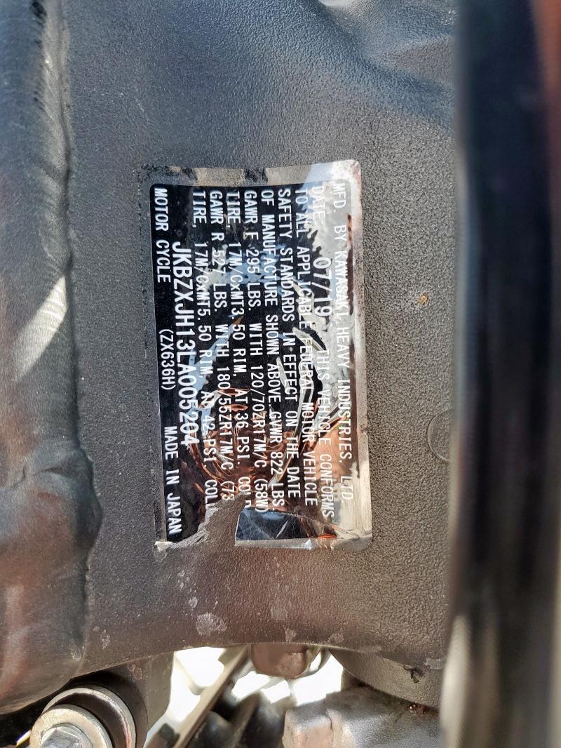 2020 KAWASAKI ZX636 K JKBZXJH13LA005204