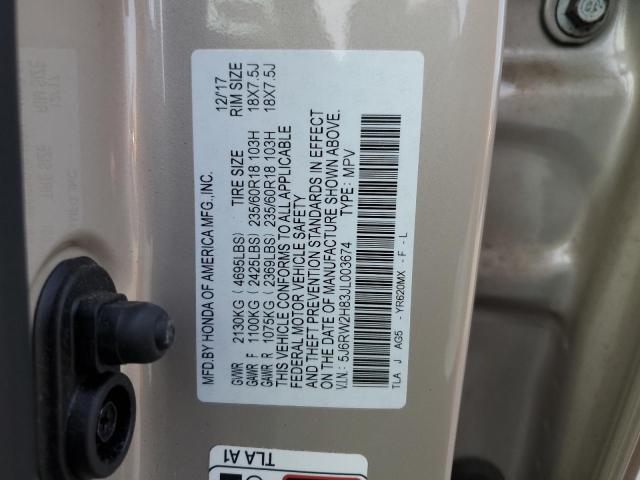 2018 HONDA CR-V EXL 5J6RW2H83JL003674
