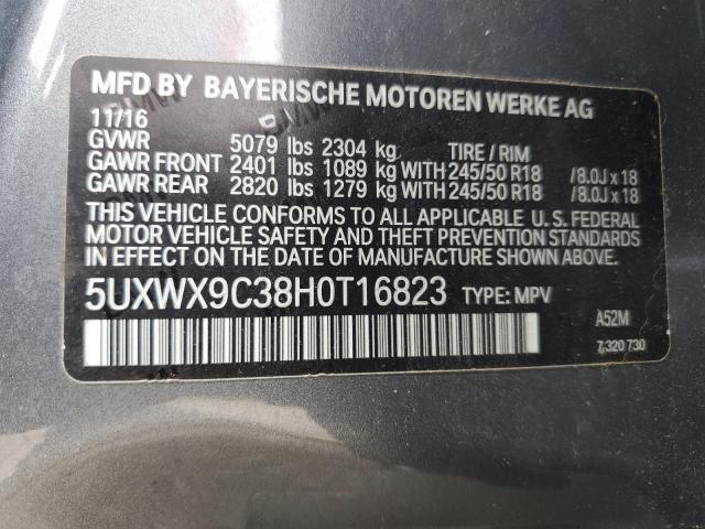 2017 BMW X3 XDRIVE2 - 5UXWX9C38H0T16823