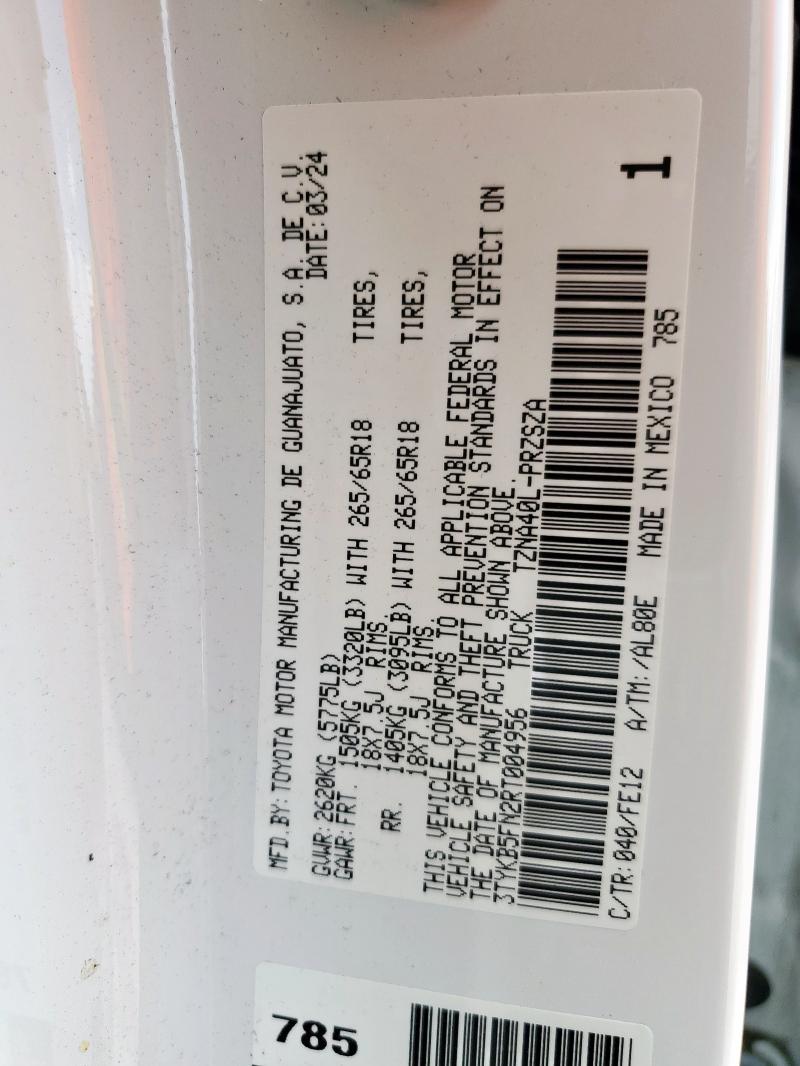 2024 TOYOTA TACOMA DOU 3TYKB5FN2RT004956