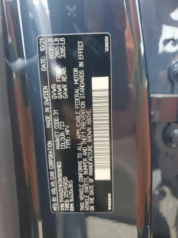 2022 VOLVO XC90 T6 MO YV4A221K0N1809183