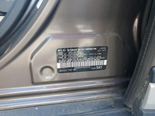 2019 MITSUBISHI OUTLANDER JA4AD2A31KZ022191