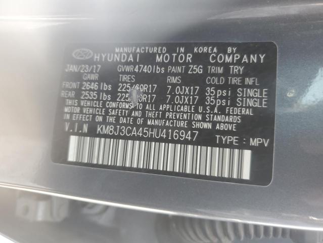 2017 HYUNDAI TUCSON LIM KM8J3CA45HU416947