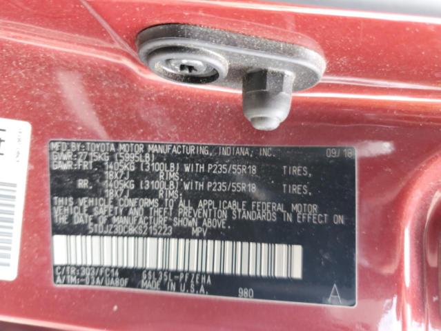 2019 TOYOTA SIENNA LE 5TDJZ3DC8KS215223
