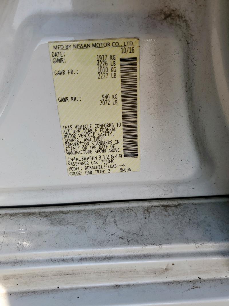 2017 NISSAN ALTIMA 2.5 - 1N4AL3AP5HN312649