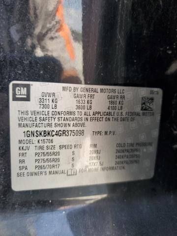 2016 CHEVROLET TAHOE K150 - 1GNSKBKC4GR375098