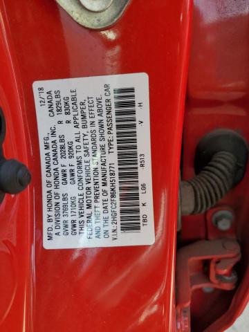2019 HONDA CIVIC SPOR 2HGFC2F86KH518771