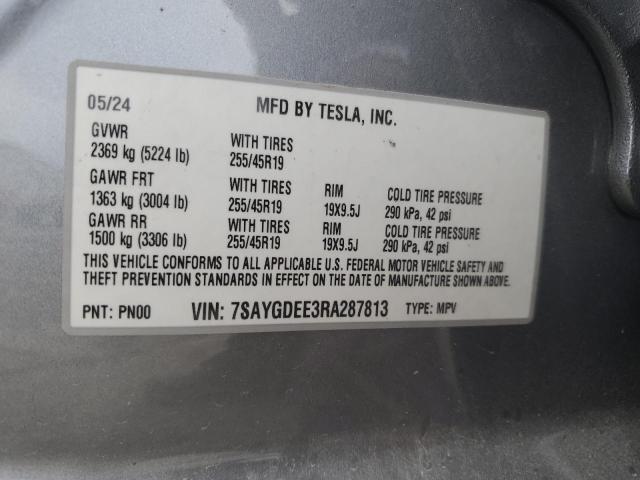 2024 TESLA MODEL Y 7SAYGDEE3RA287813