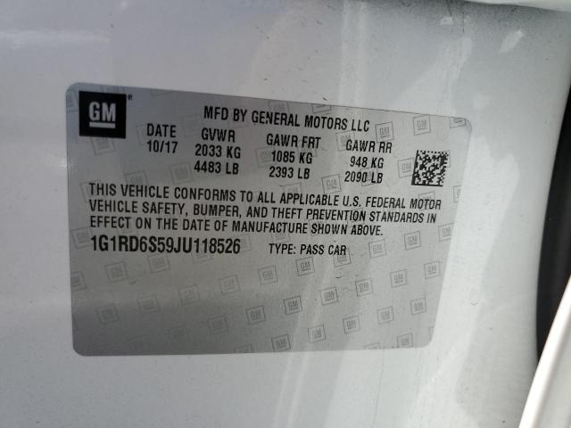 2018 CHEVROLET VOLT PREMI 1G1RD6S59JU118526