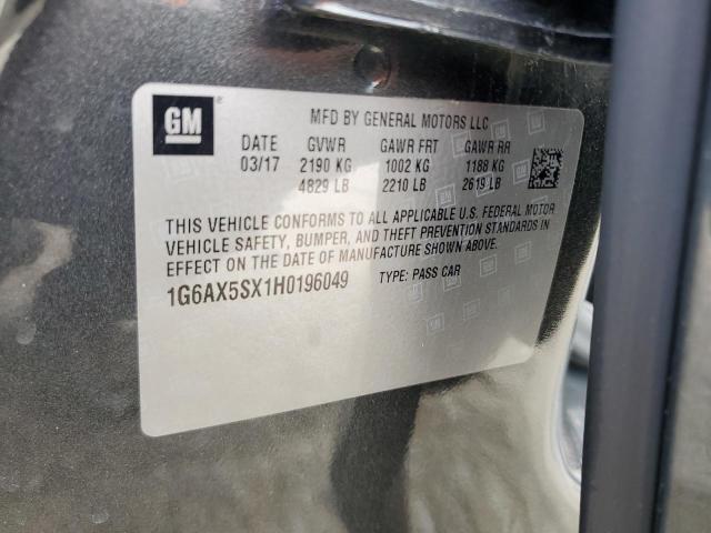 2017 CADILLAC CTS LUXURY 1G6AX5SX1H0196049