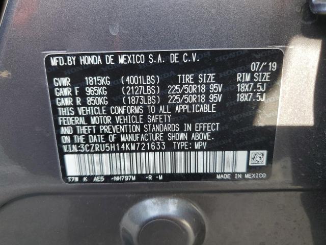 2019 HONDA HR-V SPORT 3CZRU5H14KM721633