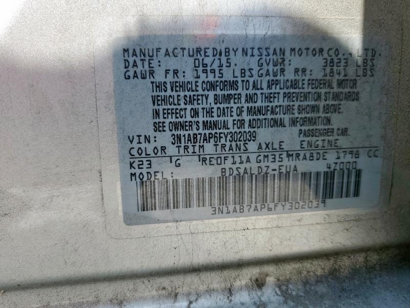 2015 NISSAN SENTRA S 3N1AB7AP6FY302039