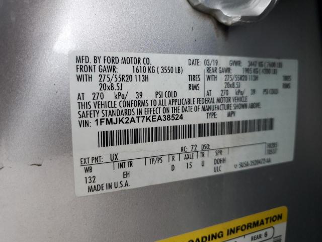 2019 FORD EXPEDITION - 1FMJK2AT7KEA38524