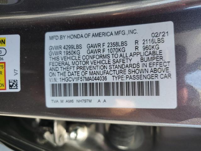 2021 HONDA ACCORD EXL 1HGCV1F57MA044036
