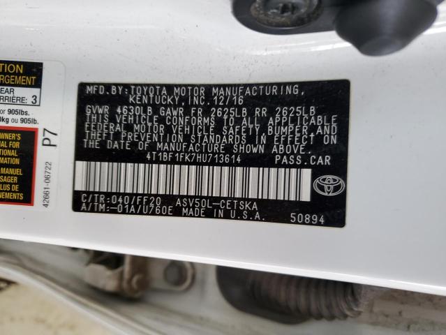 2017 TOYOTA CAMRY LE - 4T1BF1FK7HU713614