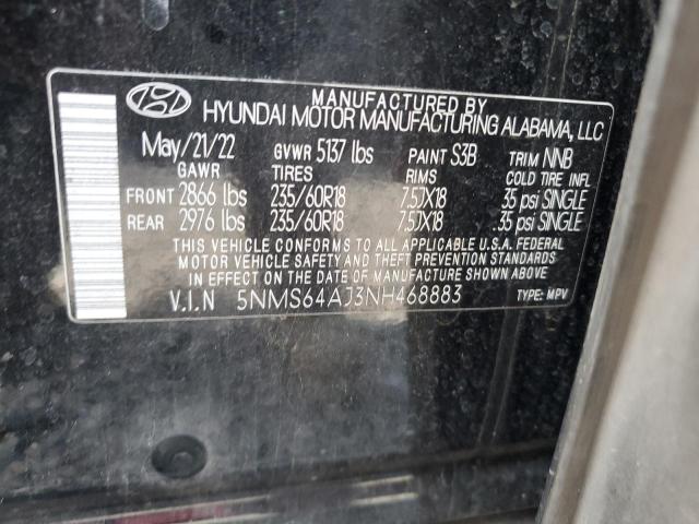 2022 HYUNDAI SANTA FE S - 5NMS64AJ3NH468883