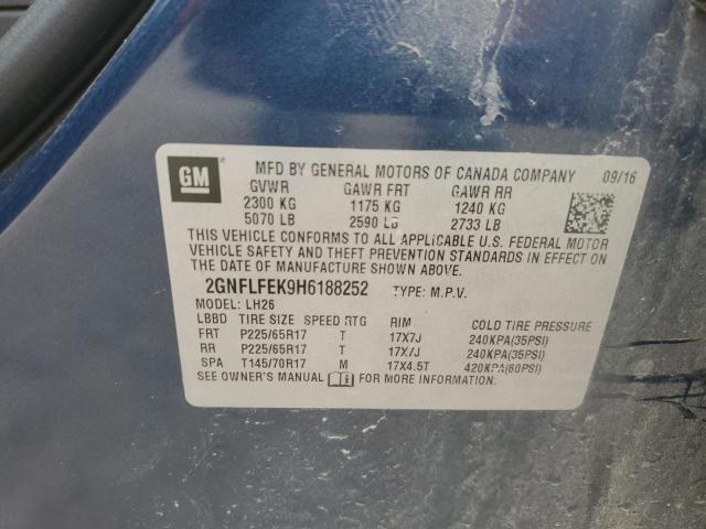 2017 CHEVROLET EQUINOX LT - 2GNFLFEK9H6188252