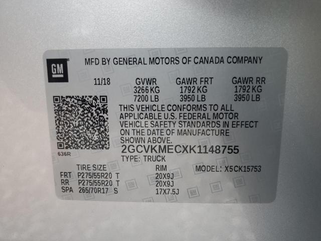 2019 CHEVROLET SILVERADO - 2GCVKMECXK1148755