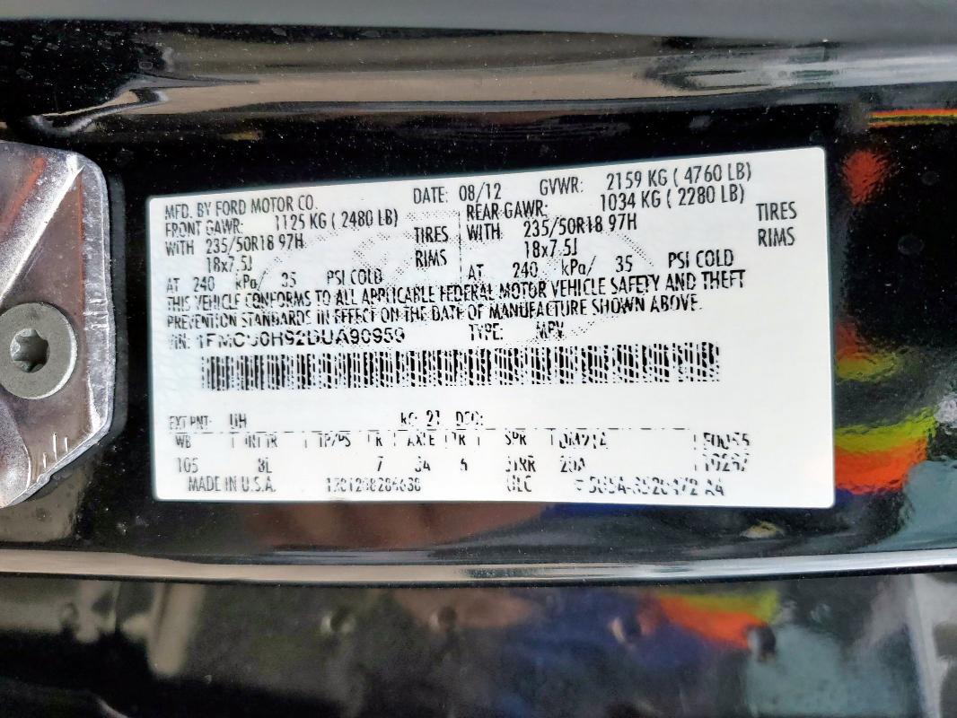 2013 FORD ESCAPE SEL - 1FMCU0H92DUA90959