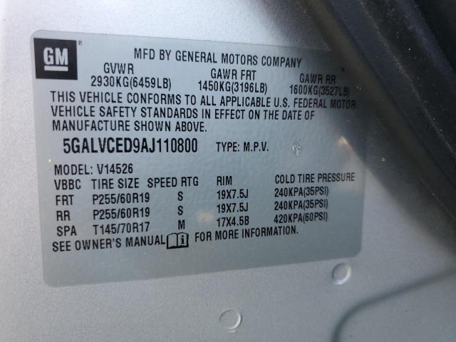 2010 BUICK ENCLAVE CX - 5GALVCED9AJ110800
