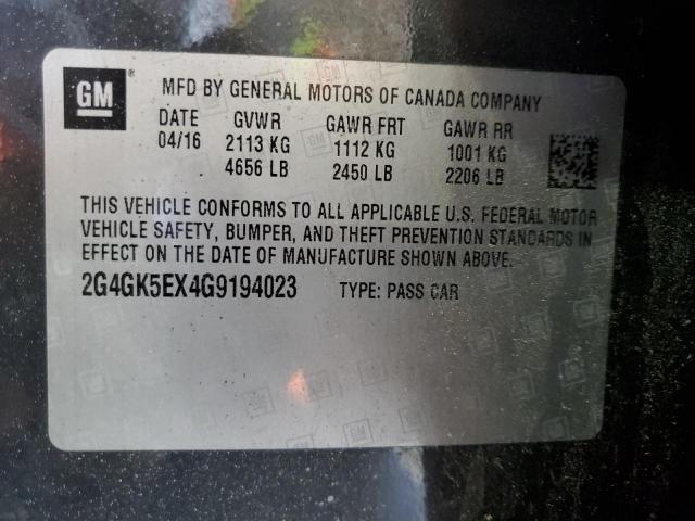 2016 BUICK REGAL 2G4GK5EX4G9194023