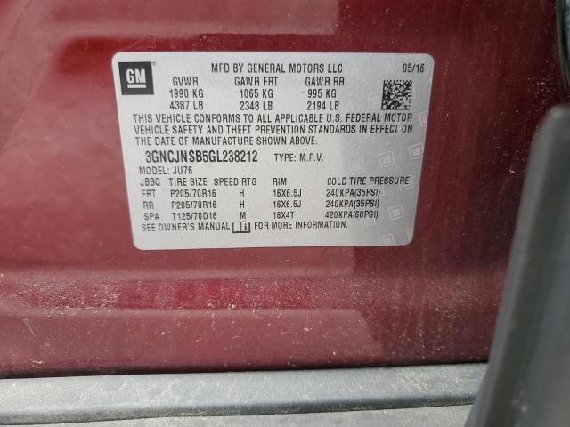 2016 CHEVROLET TRAX LS 3GNCJNSB5GL238212