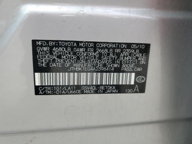 2010 LEXUS ES 350 - JTHBK1EG4A2398414