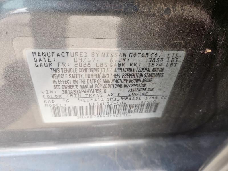 2017 NISSAN SENTRA S - 3N1AB7AP4HY405916