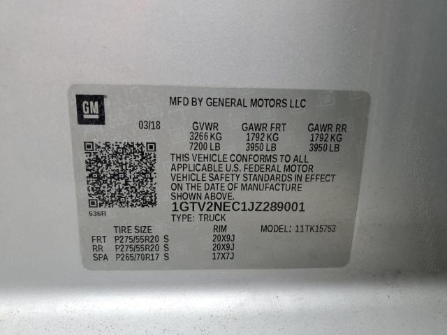 2018 GMC SIERRA K15 1GTV2NEC1JZ289001